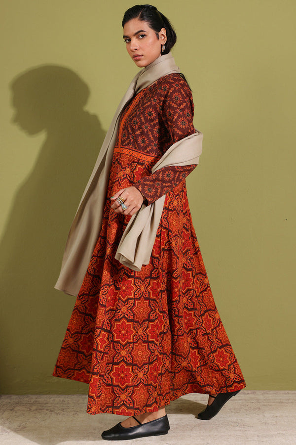 Thai Block Flared Dress