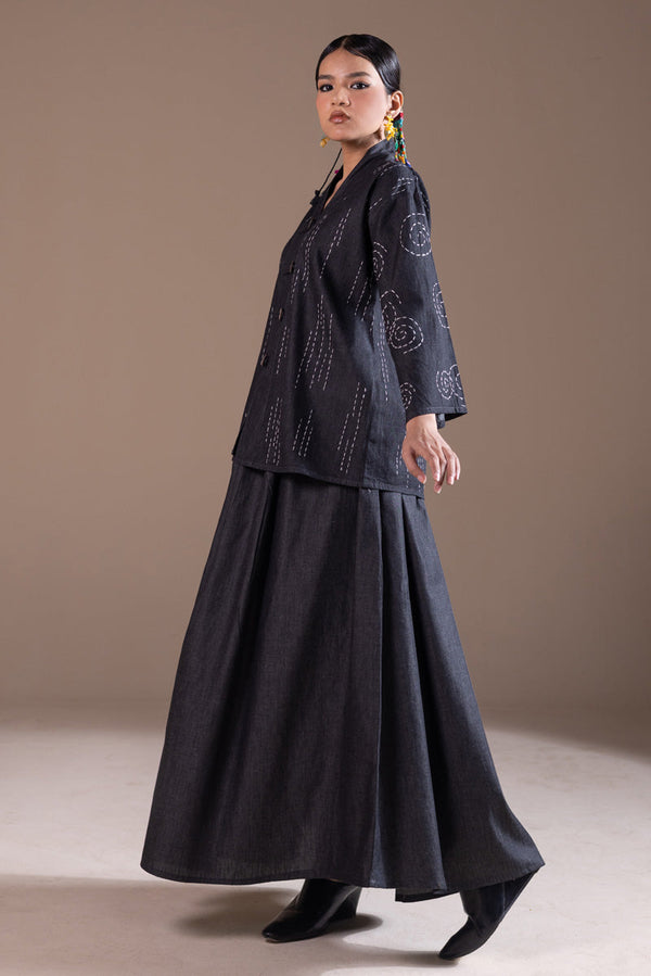 Sashiko Pattern Skirt Set