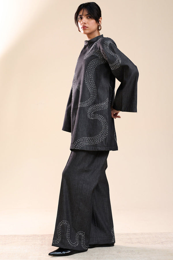 Embroidered Sashiko Co-Ord Set