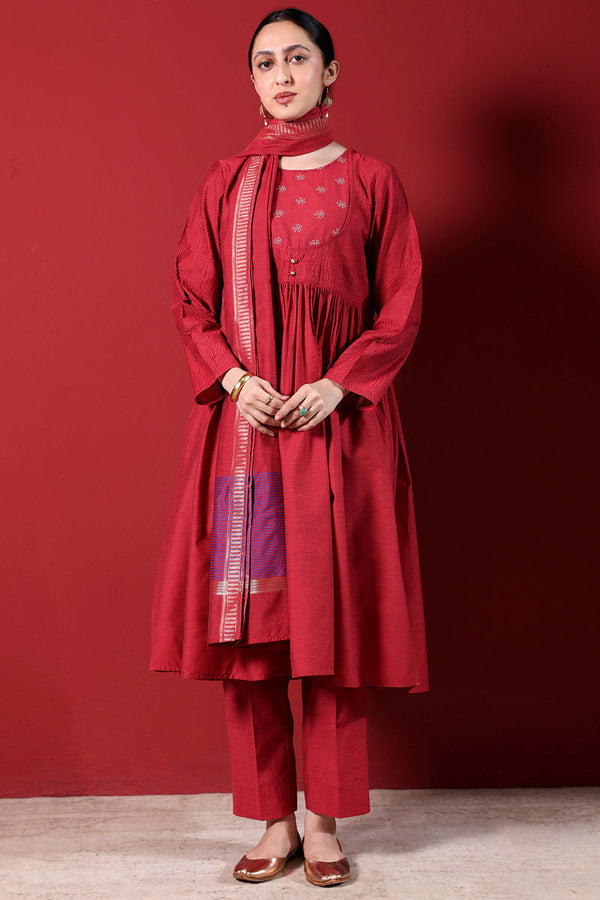 Weave Story Anarkali 3-Piece Set