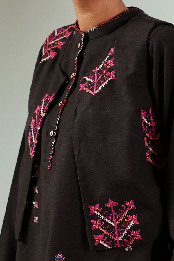 Embroidered Damask Koti