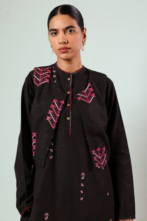 Embroidered Damask Koti