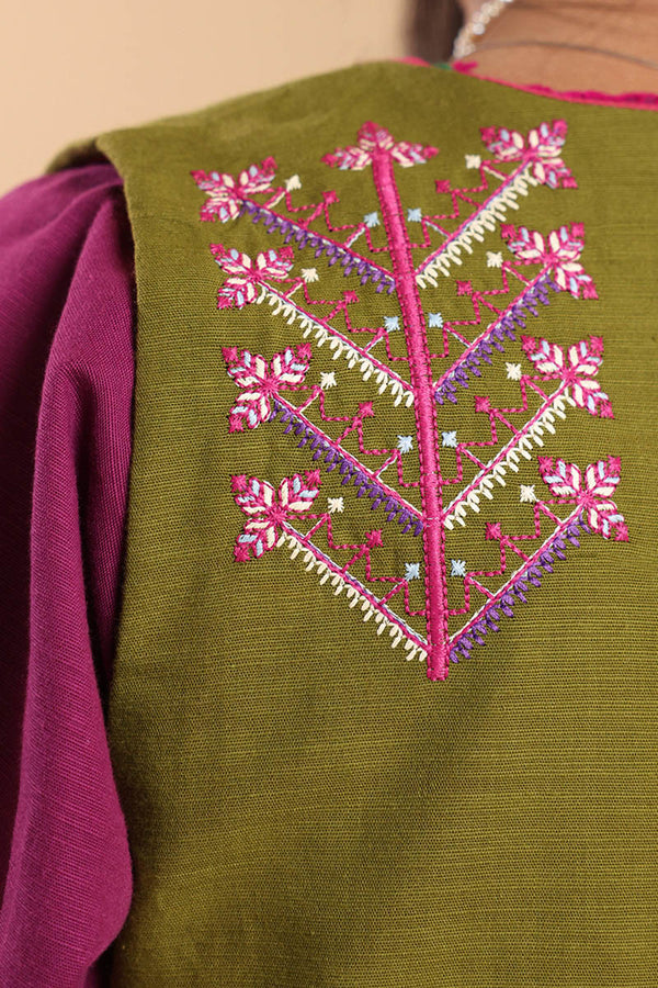 Embroidered Damask Koti