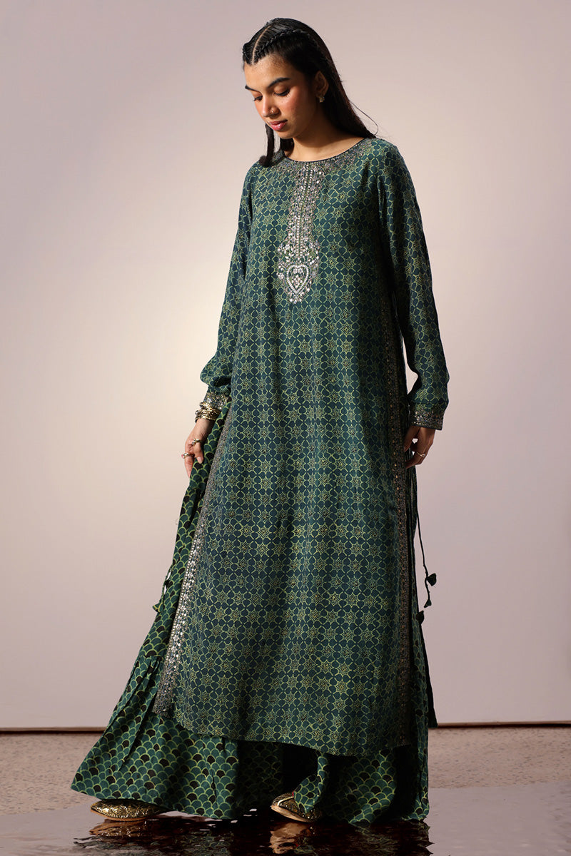 Ajrak Layered Dress