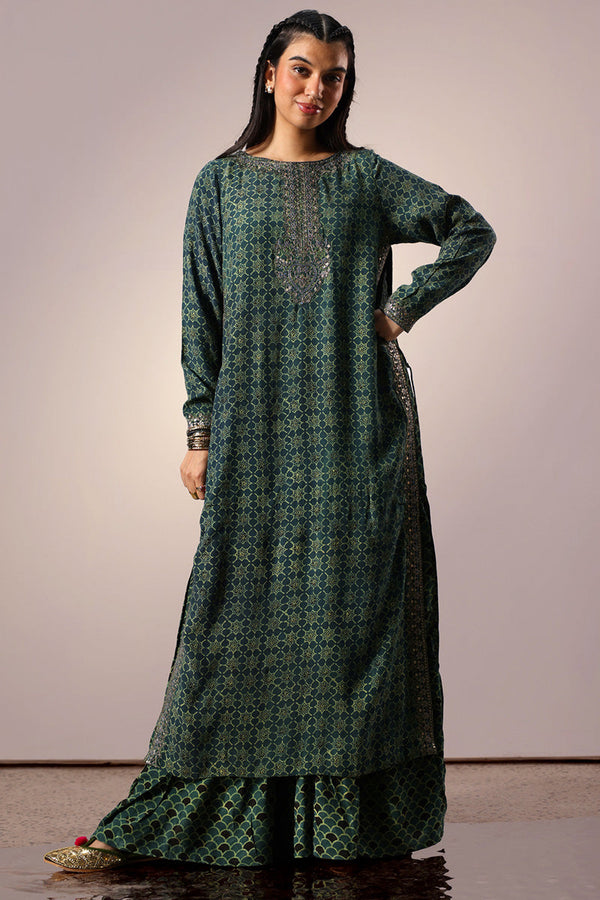Ajrak Layered Dress