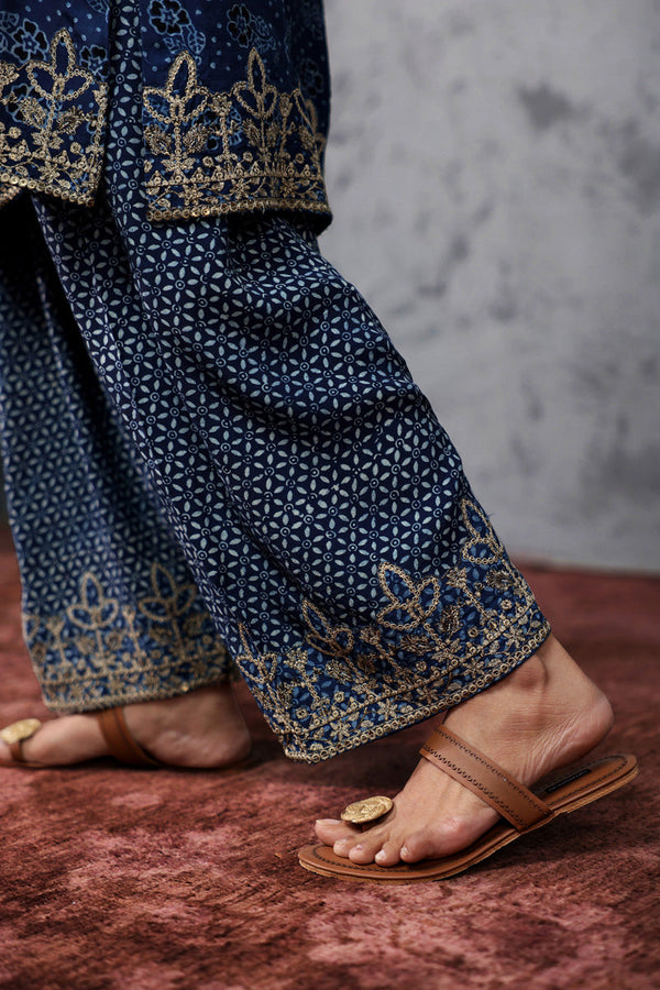 Sindhi Ajrak Embroidered Set