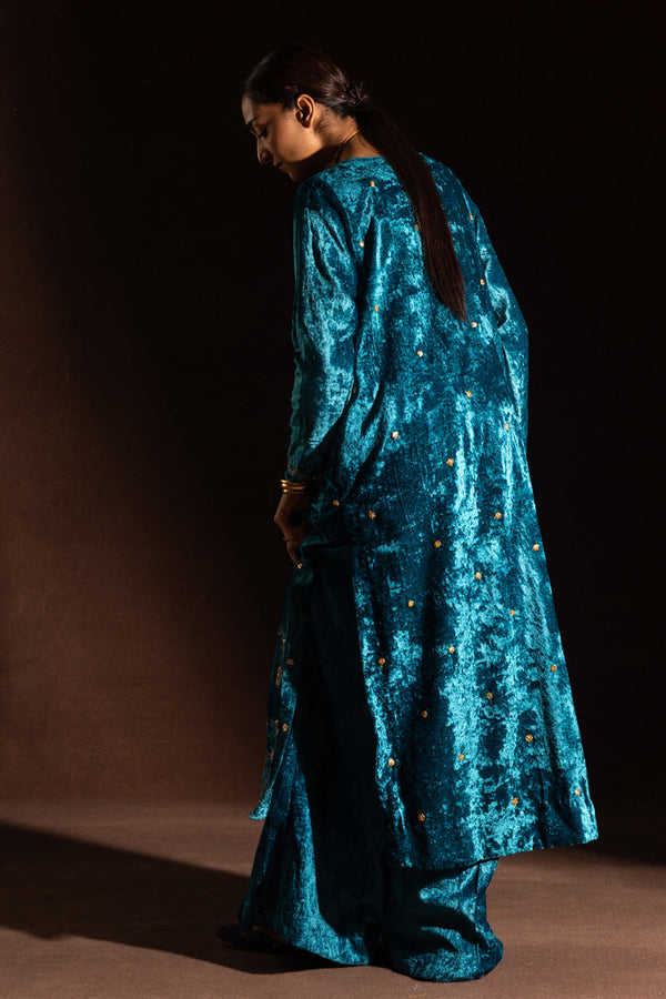 Embroidered Velvet Noir Set