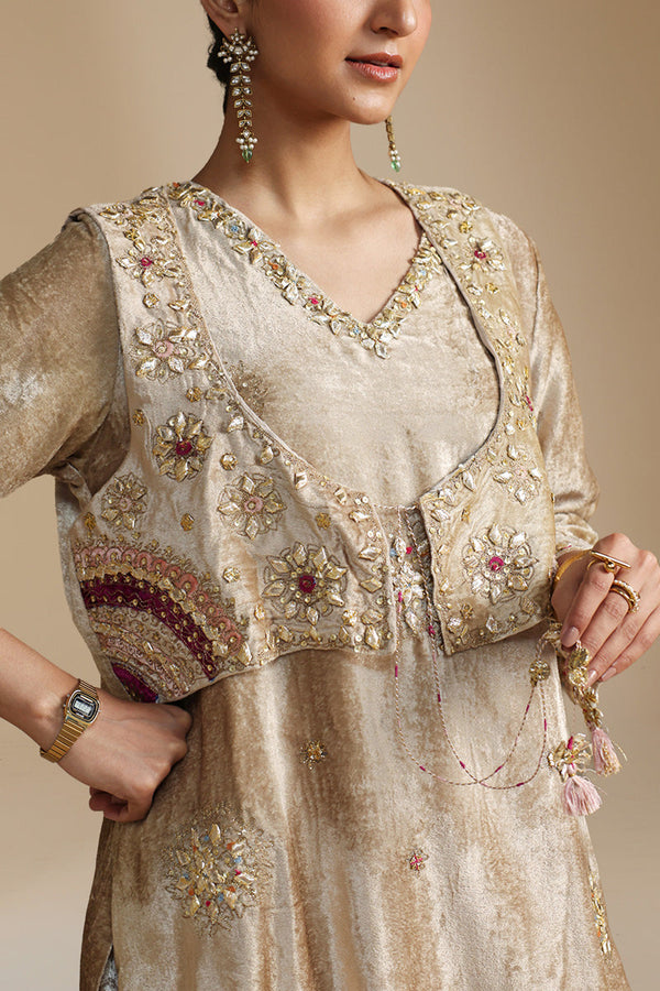 Gilded Velvet Bahaar Koti Ensemble