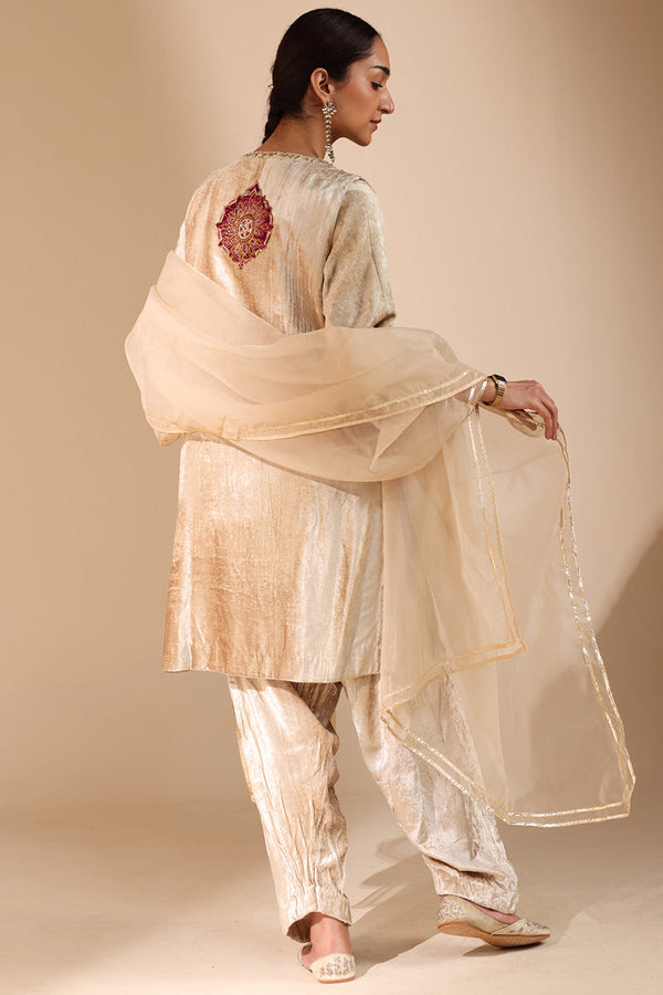 Gilded Velvet Bahaar Koti Ensemble