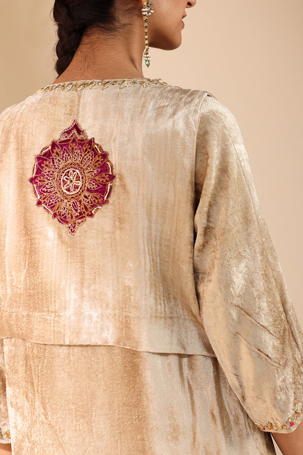 Gilded Velvet Bahaar Koti Ensemble