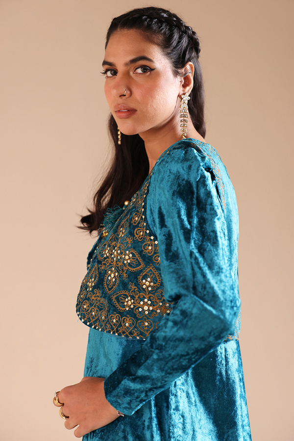 Velvet 3-Piece Koti Gharara Set