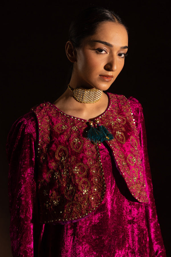 Velvet 3-Piece Koti Gharara Set