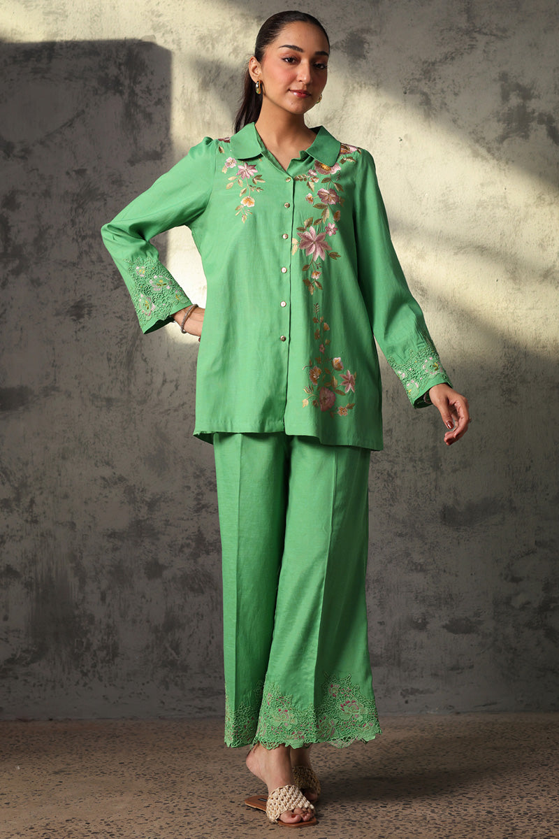 Oriental Florals Button Down Set