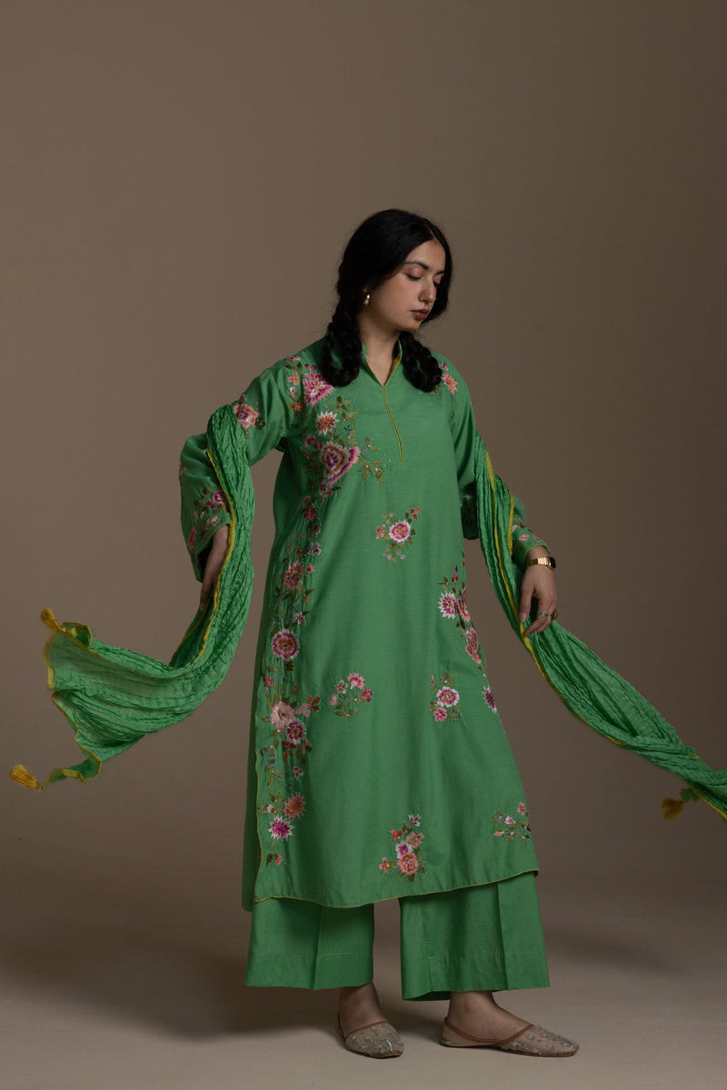 Embroidered Rosette 3-Piece Suit