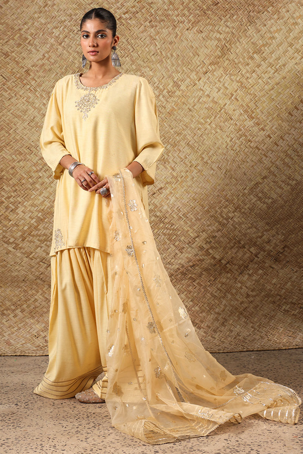 Gilded Polki 3-Piece Farshi Ensemble