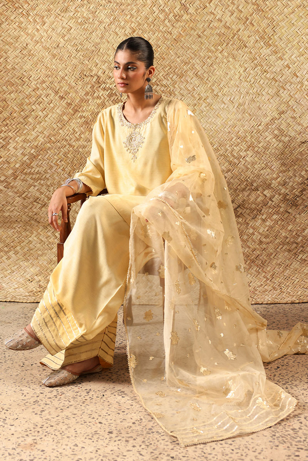 Gilded Polki 3-Piece Farshi Ensemble