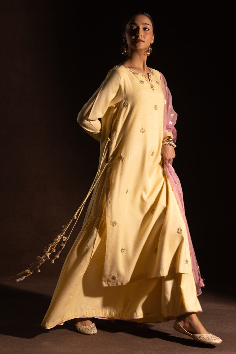 Embroidered Polki Flared Set