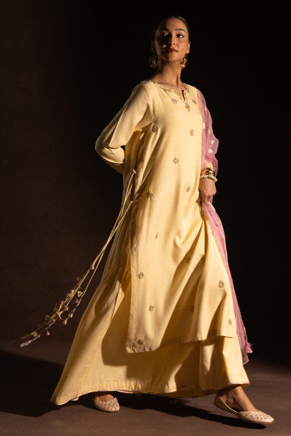 Embroidered Polki Flared Set