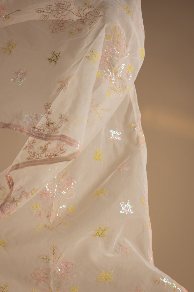 Embroidered Blossom Dupatta