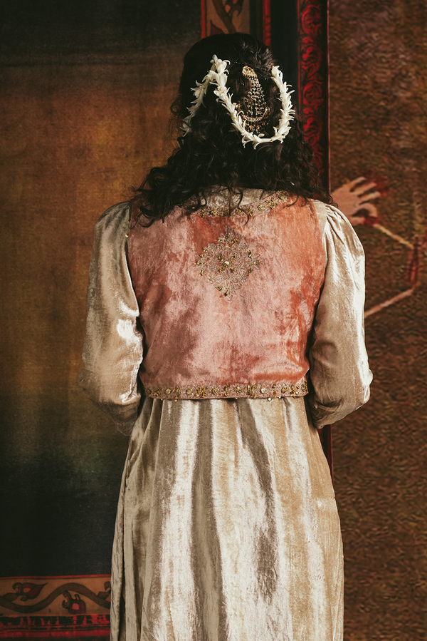 Rich Velvet Embroidered Koti