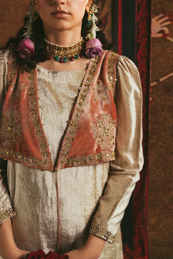 Rich Velvet Embroidered Koti