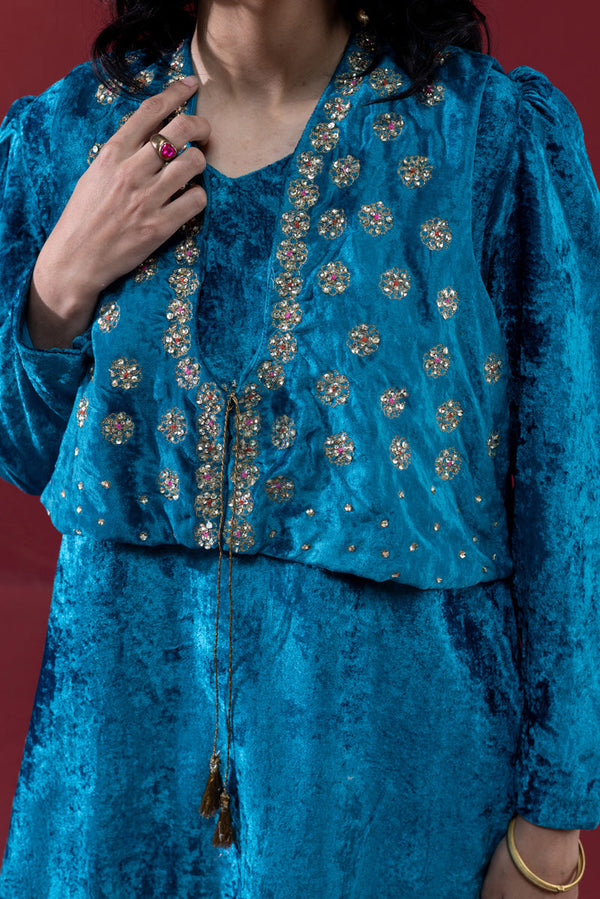 Velvet Koti Gharara Ensemble