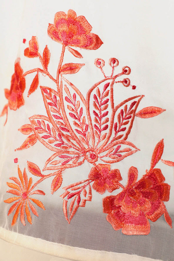 Ivory Rose Embroidered Shirt