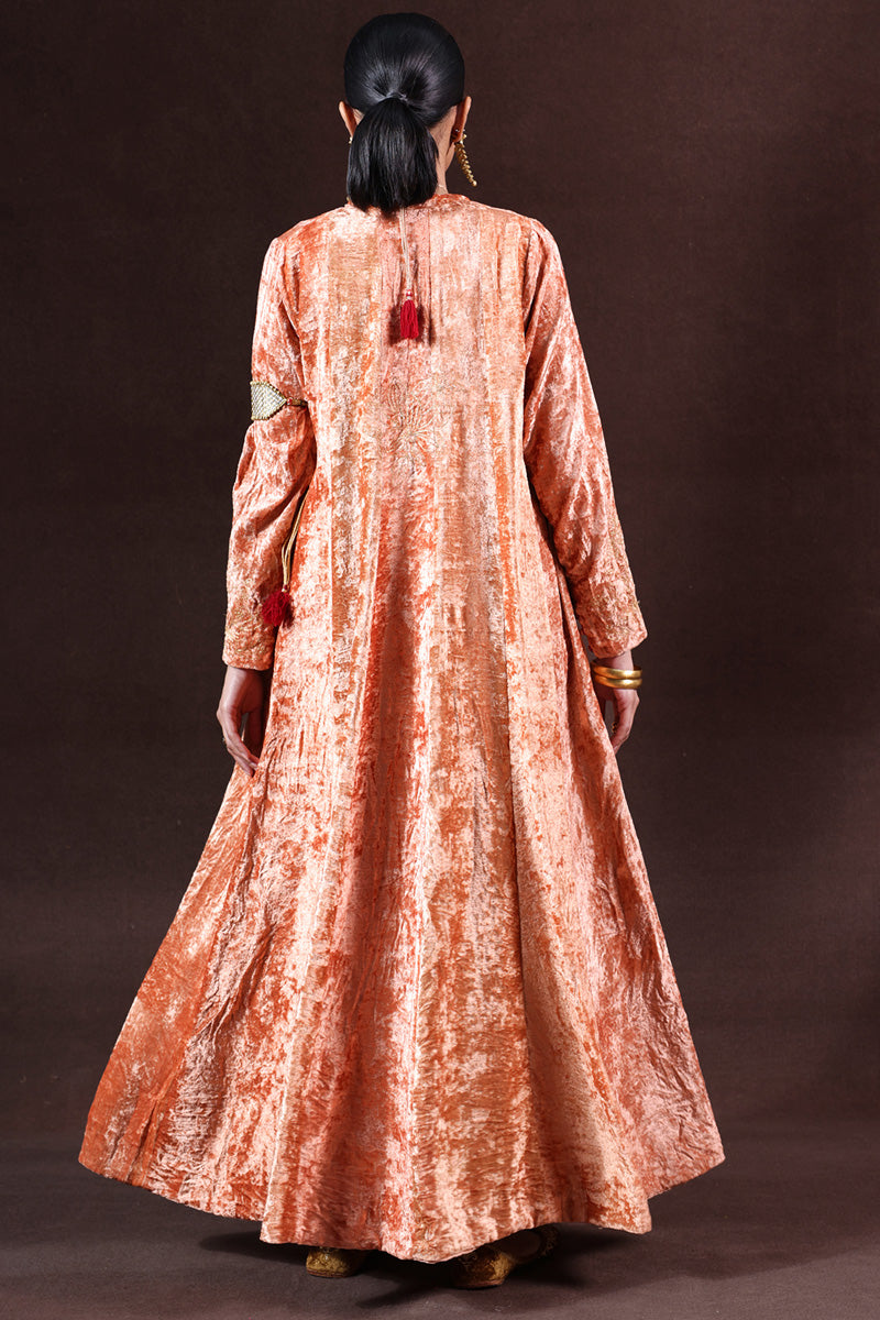 Embroidered Velvet Kalidar Set