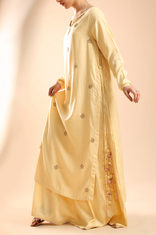 Embroidered Polki Layered Dress