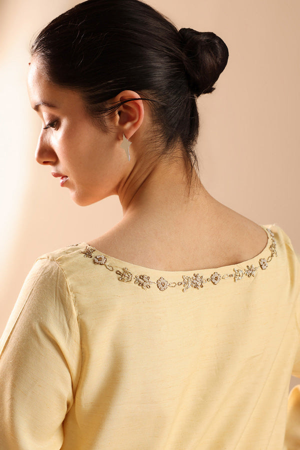 Embroidered Polki Layered Dress