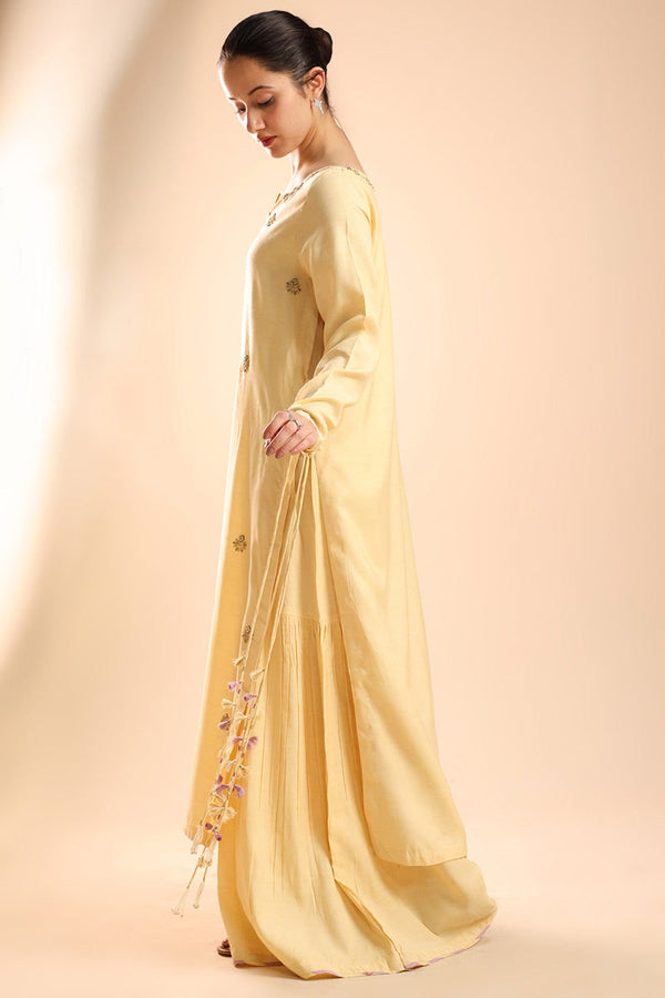 Embroidered Polki Layered Dress