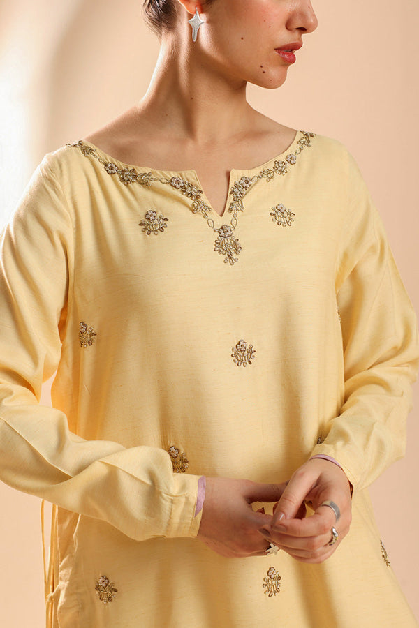 Embroidered Polki Layered Dress