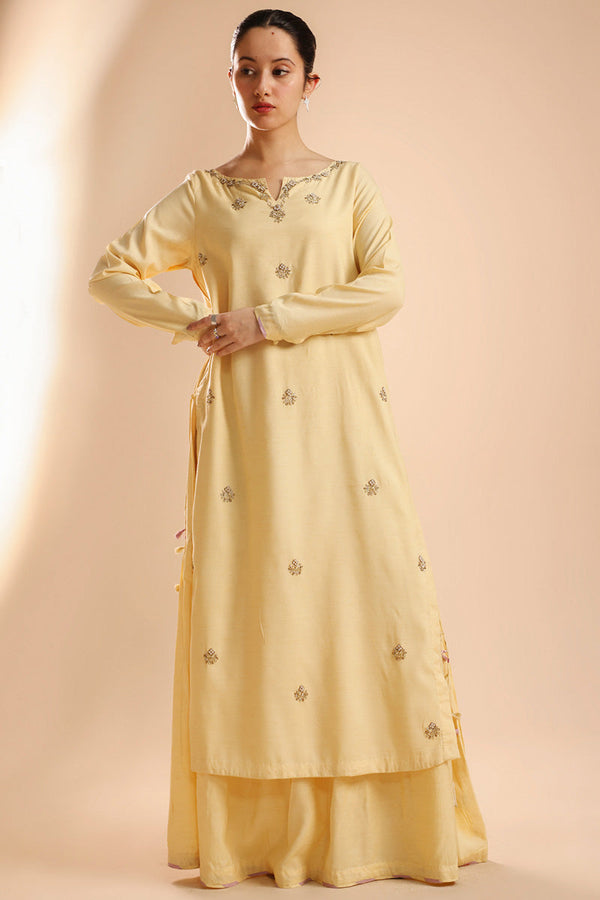 Embroidered Polki Layered Dress