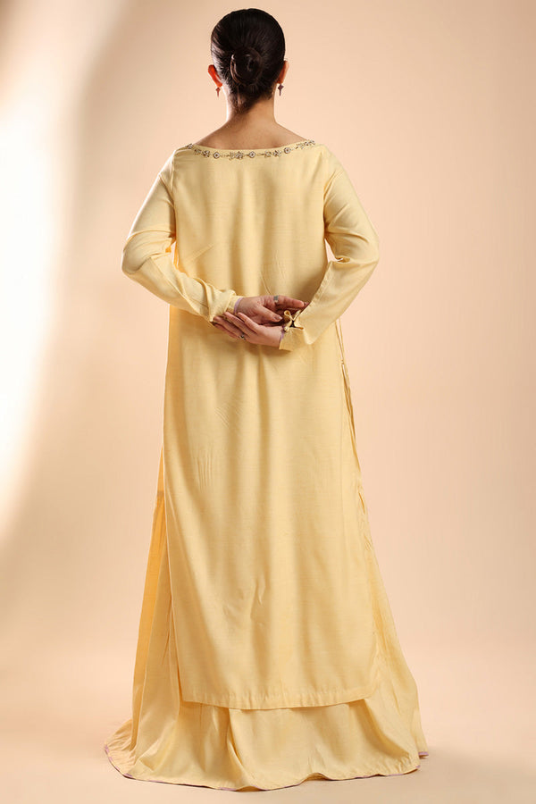 Embroidered Polki Layered Dress