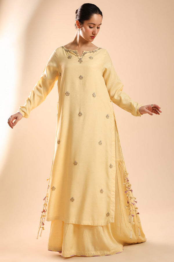 Embroidered Polki Layered Dress