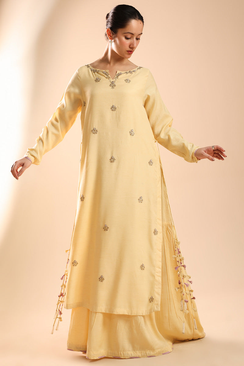 Embroidered Polki Layered Dress