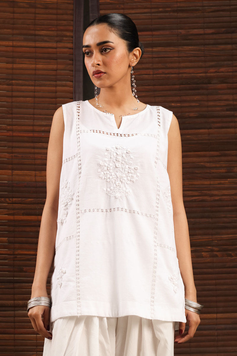 Embroidered Motia Top