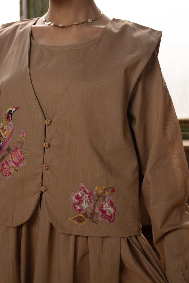 Song Bird Embroidered Koti Set