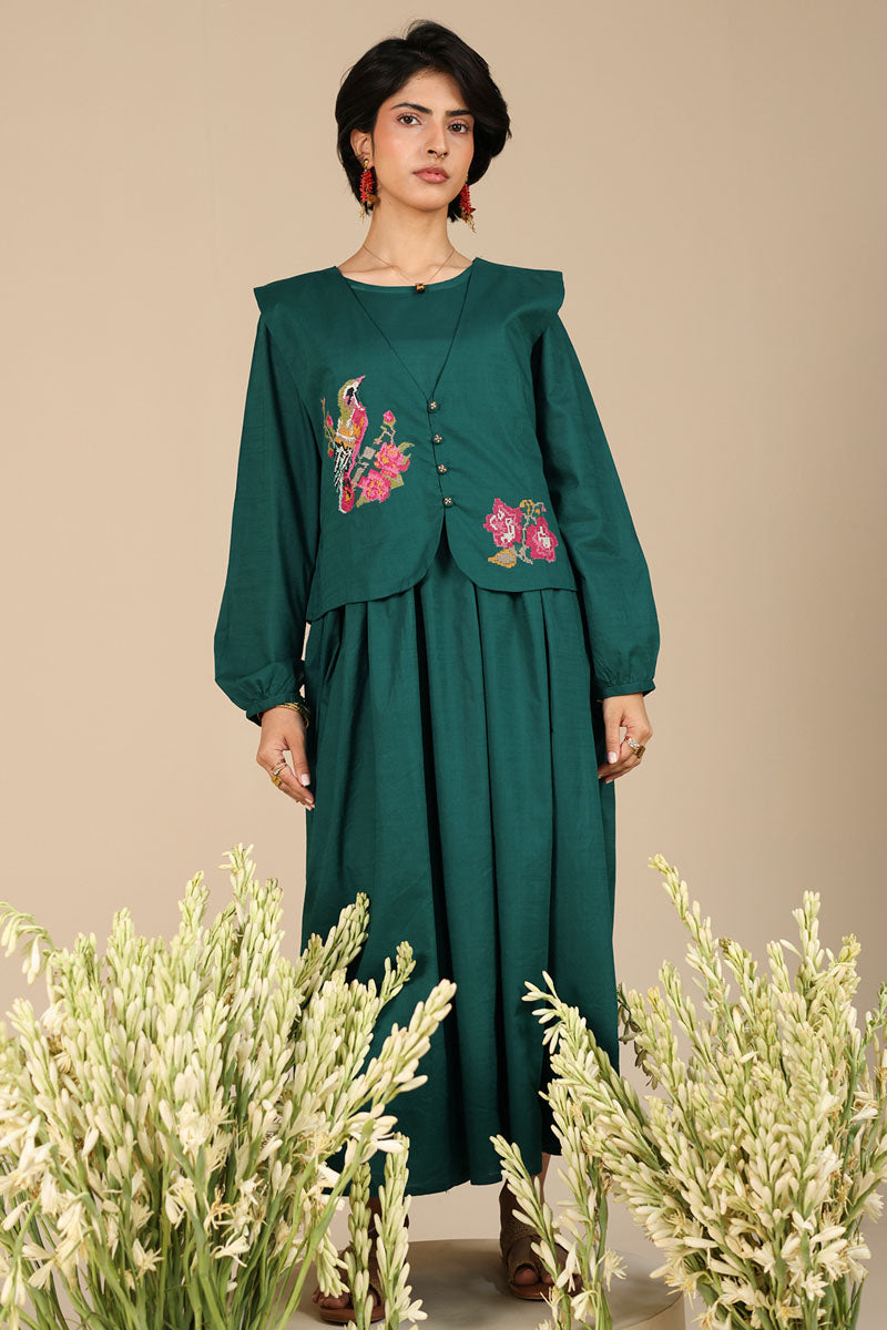 Song Bird Embroidered Koti Set