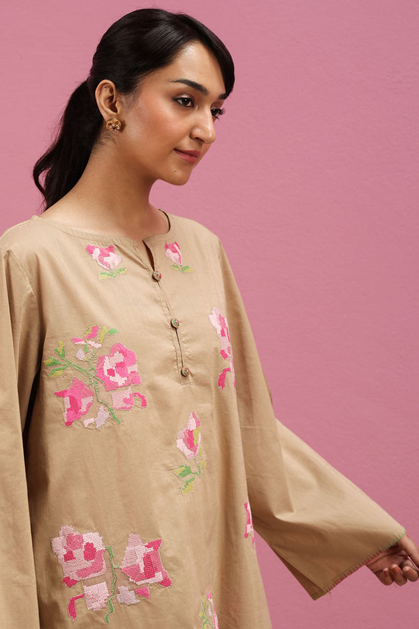 Hand Embroidered Floral Co-Ord Set
