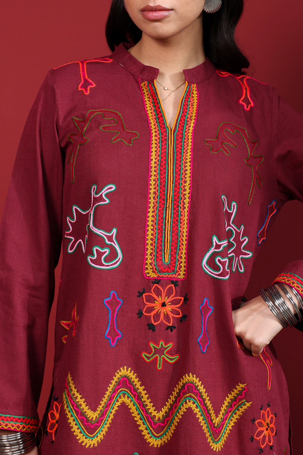 Hand-Embroidered N K R Style Set