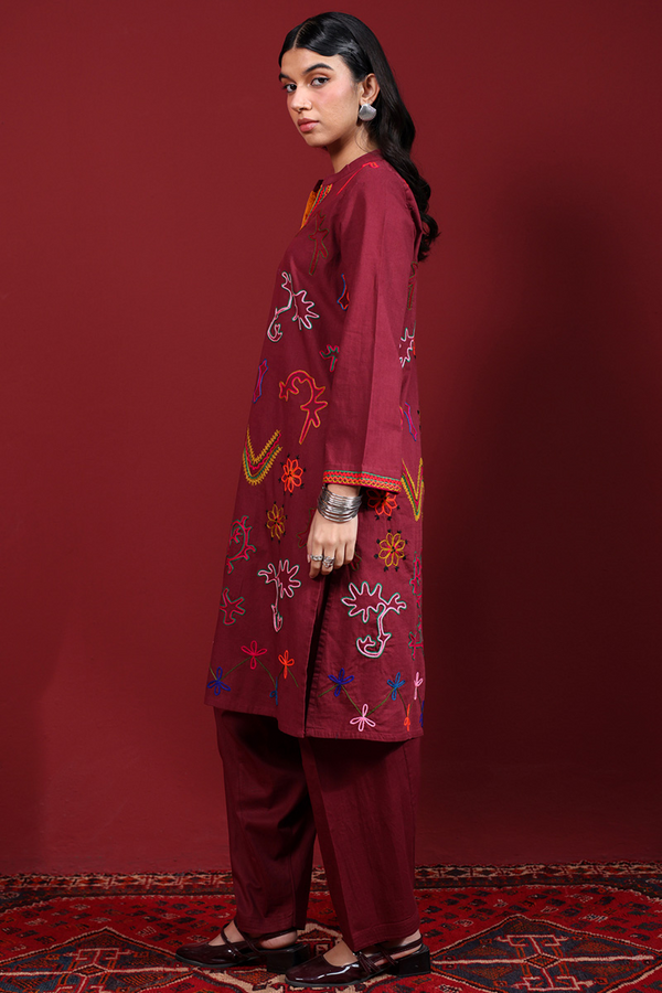 Hand-Embroidered N K R Style Set