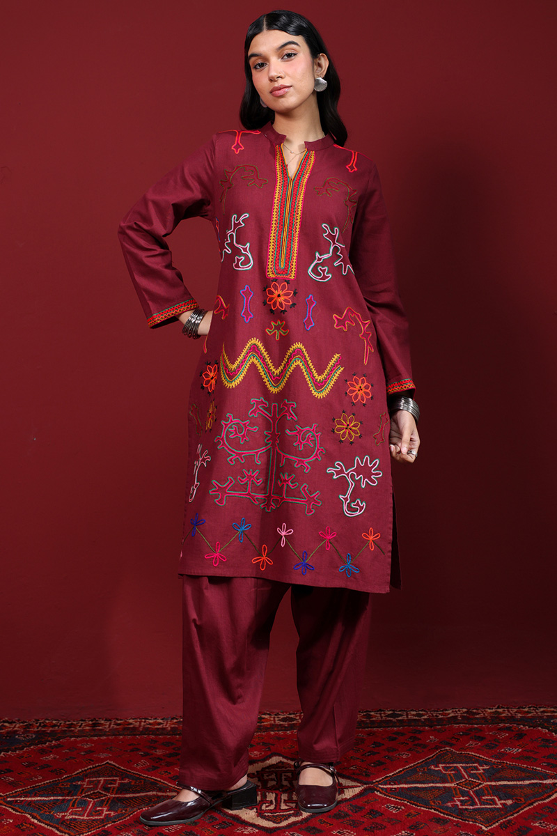 Hand-Embroidered N K R Style Set
