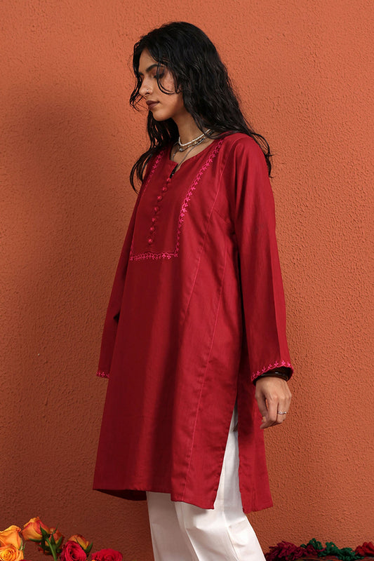 Phool Embroidered Kurta