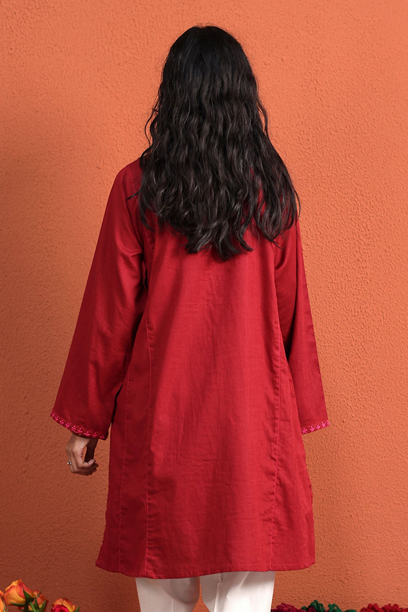 Phool Embroidered Kurta