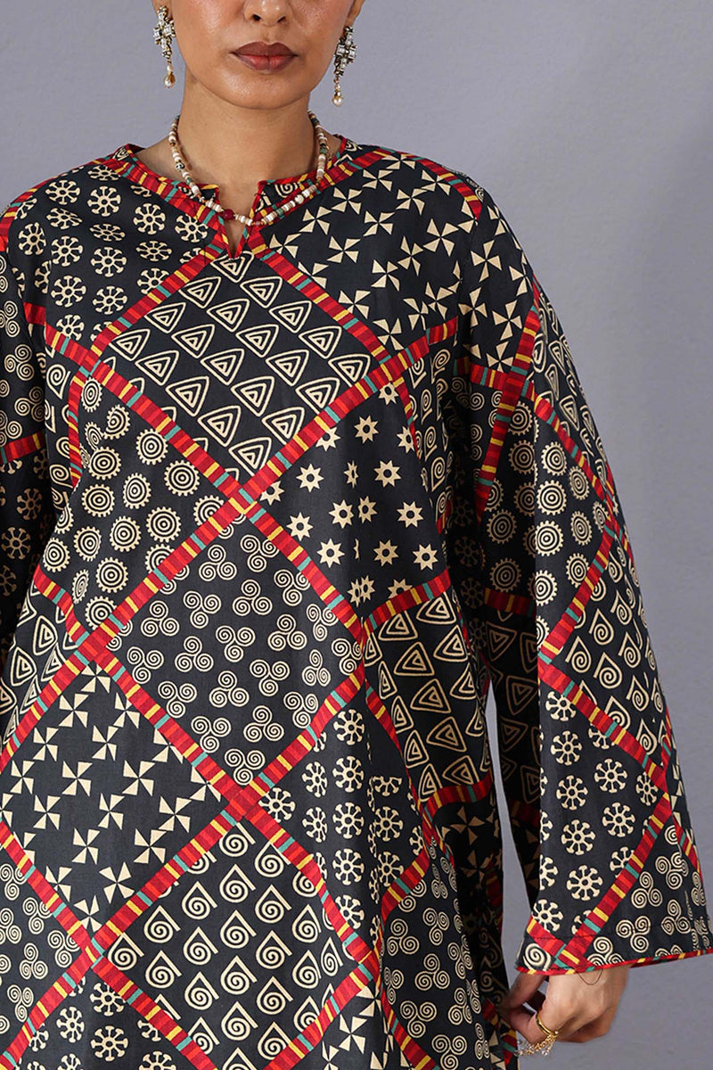 Patterned Balloon Shalwar Set