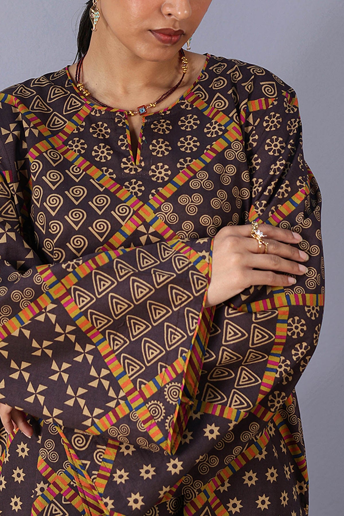 Patterned Balloon Shalwar Set