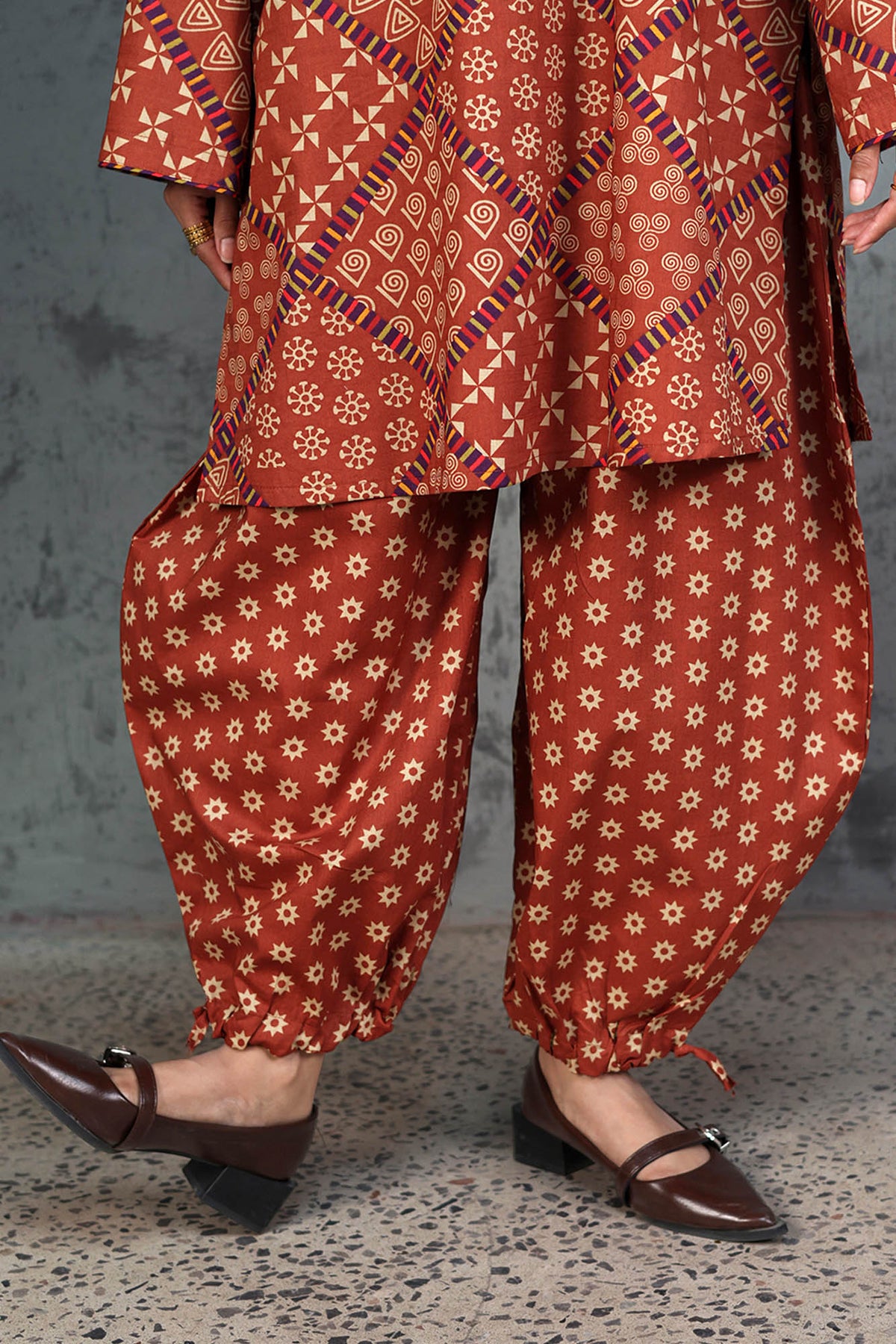 Patterned Balloon Shalwar Set