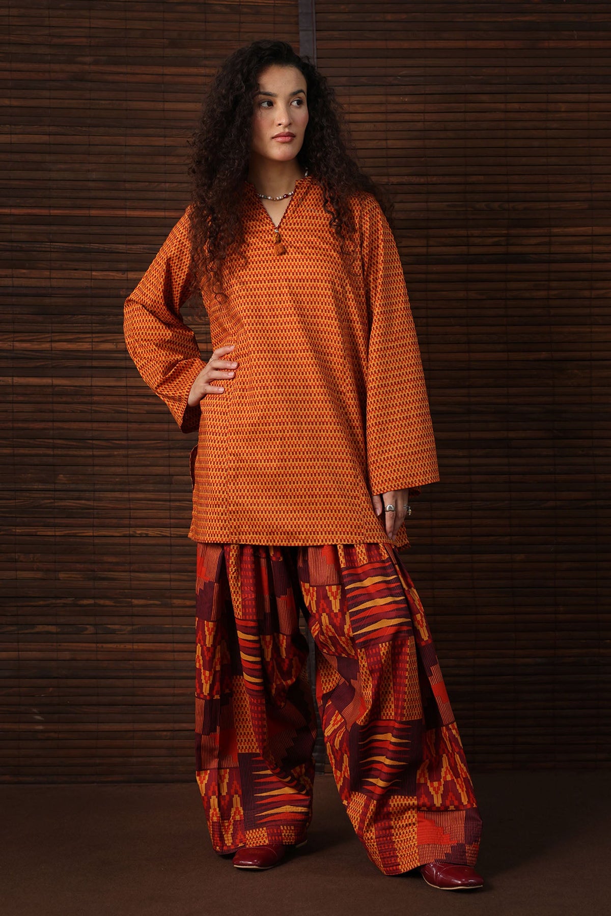 Printed Mosaic Farshi Set