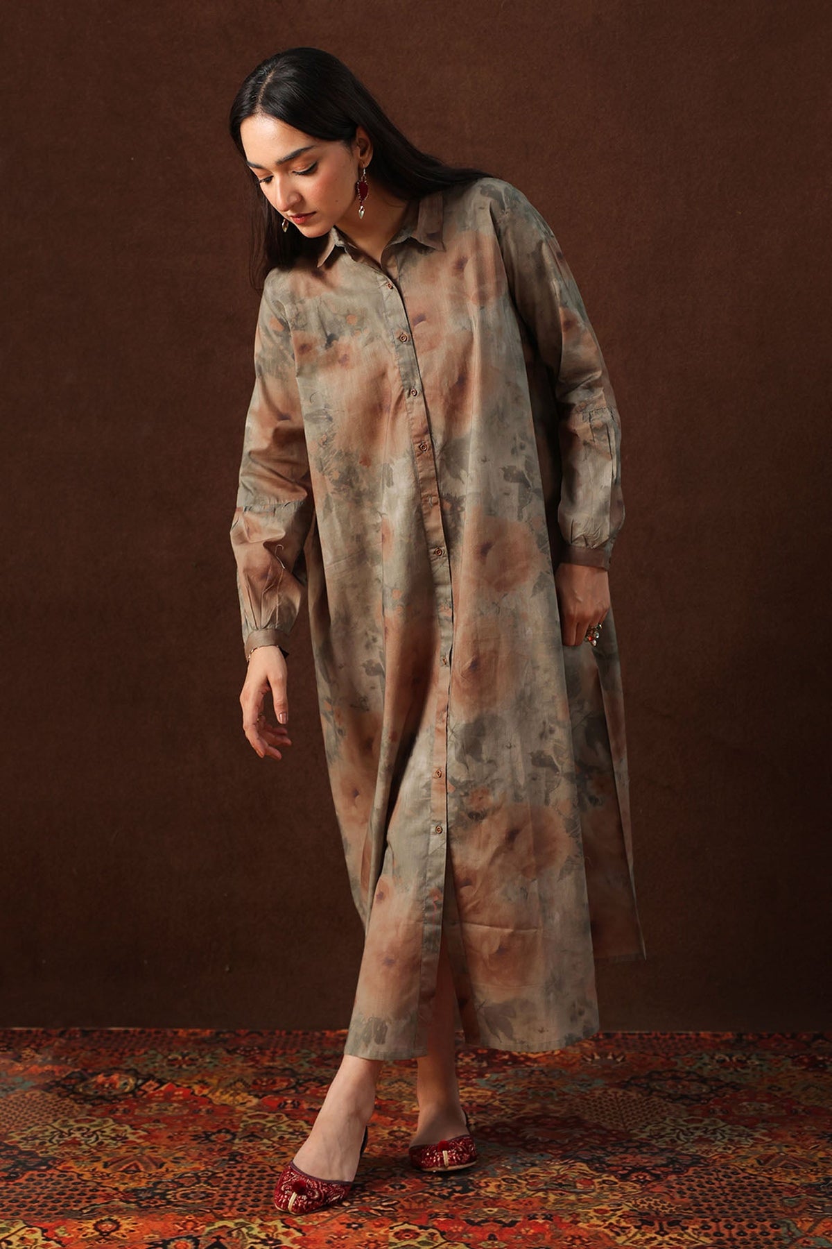 Soft Floral Long Shirt